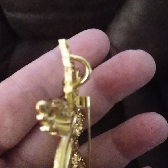 Peacock Brooch Pin and Pendant 1/4" Bale Large Colorful Rhinestones Bling - Picture 6 of 15